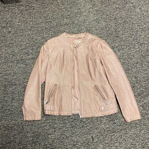 Dusty pink leather jacket